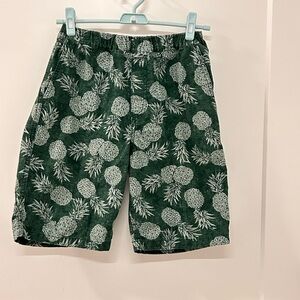 Uniqlo Kids Green Pineapple Print Shorts